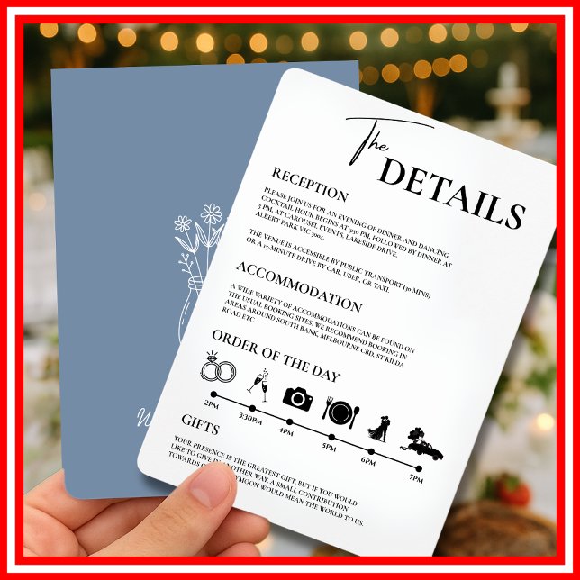 Händelseordningen Dusty Blue Bröllop Inbjudningar (Skapare uppladdad)