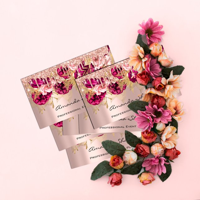 Händelseplanerare Bröllop Ro GlitterDrip Logotyp Q Visitkort (Skapare uppladdad)