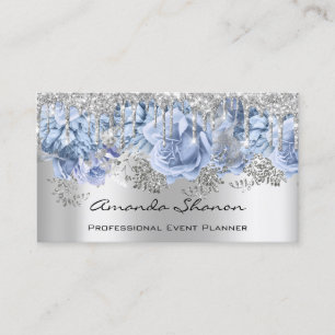 Händelseplanerare Bröllop SilverBlue Drip Logotyp Visitkort