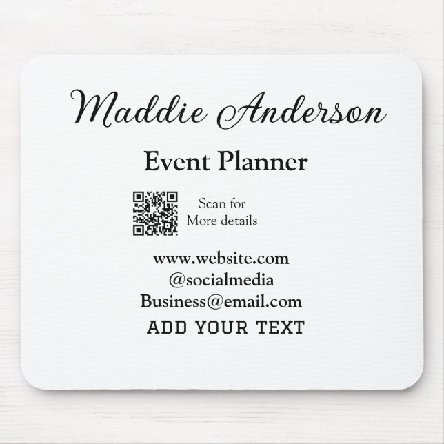 Händelseplanerare lägg till namn Q R-kodinformatio Musmatta (Framsidan)