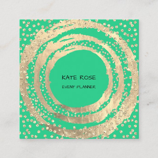 Händelseplanerare Music Media Mode BloggerMint Gre Fyrkantigt Visitkort (Framsida)
