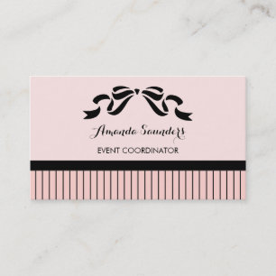 Händelseplaneraren Chic Parisian Rosa Streck Bow Visitkort