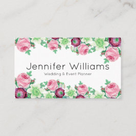 Händelseplanering för blommigt visitkort