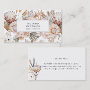 Händelseplanering för Blommigten Cream Terracotta Visitkort