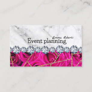 Händelseplanering för Vita Silver Marble Glitter S Visitkort