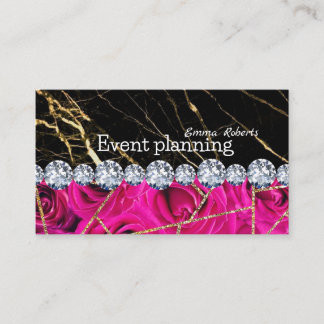 Händelseplanering för Vita Silver Marble Glitter S Visitkort