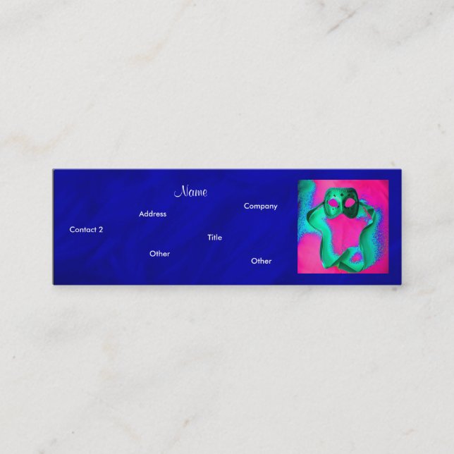 Händelseplanering - Masqueraad I Mini Visitkort (Framsida)