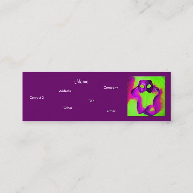 Händelseplanering - Masqueraad II Mini Visitkort (Framsida)