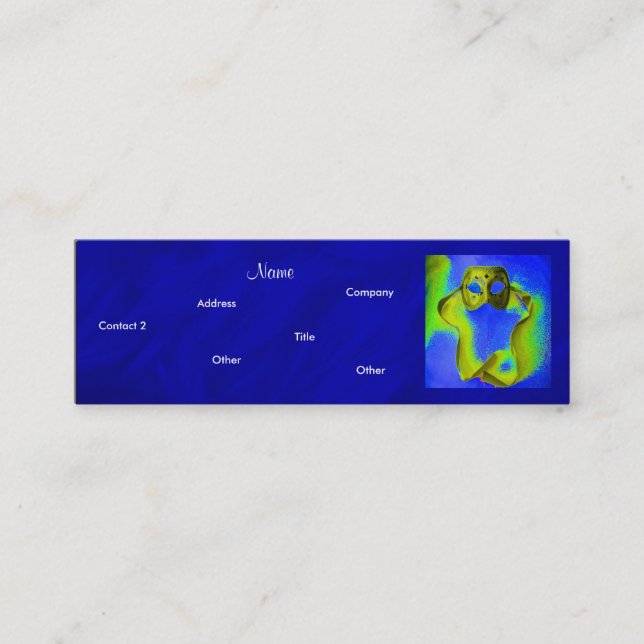 Händelseplanering - Masquering Mini Visitkort (Framsida)