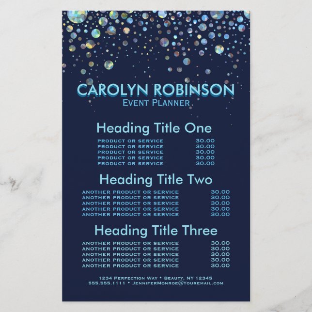 Händelseplaneringstjänster och prissättning (Framsida)