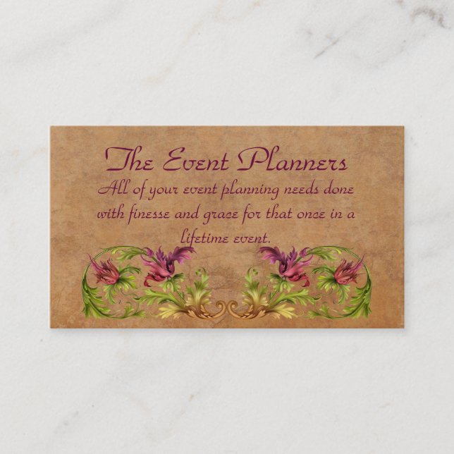 Händelseplannersna profilerar kortet visitkort (Framsida)