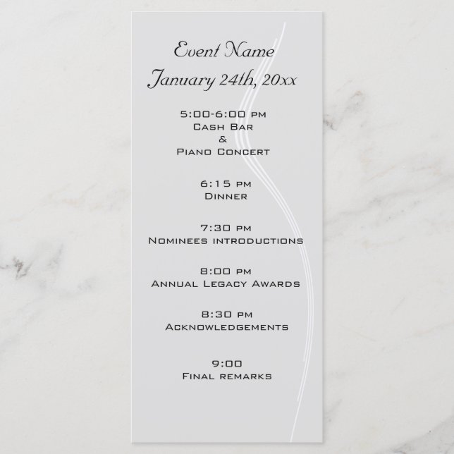 Händelseprogrammall - Anpassad Program (Framsida)