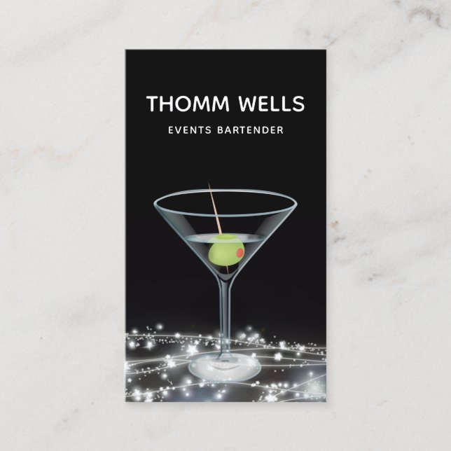 Händelser Bartender Festive Affärskort Visitkort (Framsida)