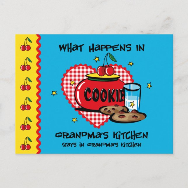 Händelser i mormors kökskort vykort (Framsida)