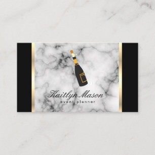 Händelser Marble Background Guld Trim and Black Visitkort