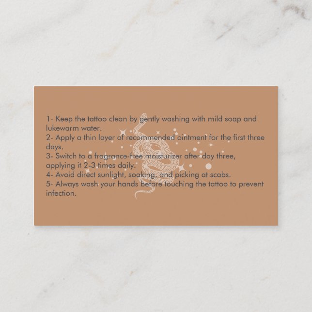 Händelseringsinstruktioner för ögonblicksbild visitkort (Baksida)