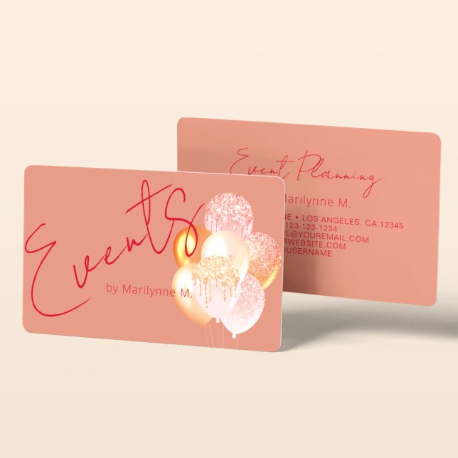 Händelsersplanering Modern Glitter-bubblor Visitkort (Skapare uppladdad)