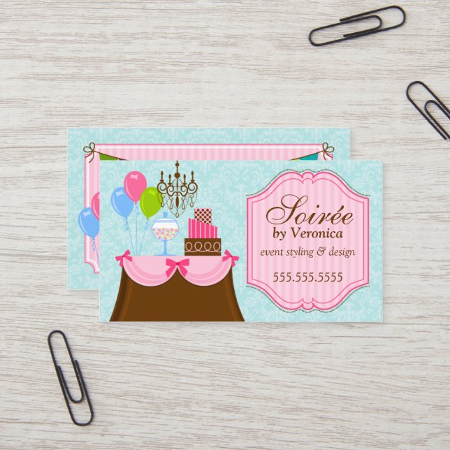 Händelsestylist och design visitkort (Fram/Back In Situ)