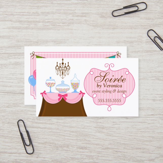 Händelsestylist och design visitkort (Fram/Back In Situ)