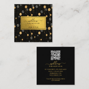 Händelsetabell för elegant Black & Guld Fyrkantigt Visitkort