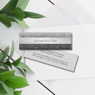 Händelsetabell för elegant Snyggt Faux Silver Rand Mini Visitkort
