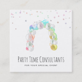 *~* Händelsetabell för Party-bubblor Fyrkantigt Visitkort