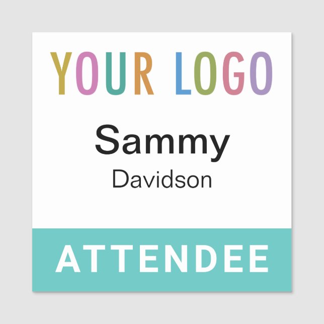 Händelsetalet Turcos Blue Attendee Badge Namn bric Namnbricka (Framsida)