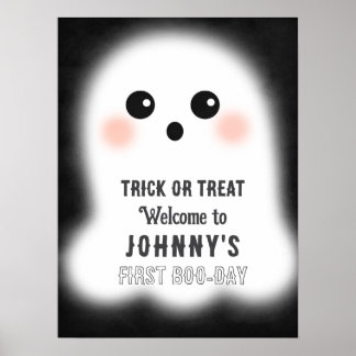 Händelsetecken för Halloween Cute Ghost Editable P Poster