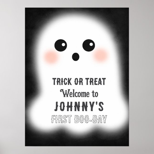 Händelsetecken för Halloween Cute Ghost Editable P Poster (Framsidan)