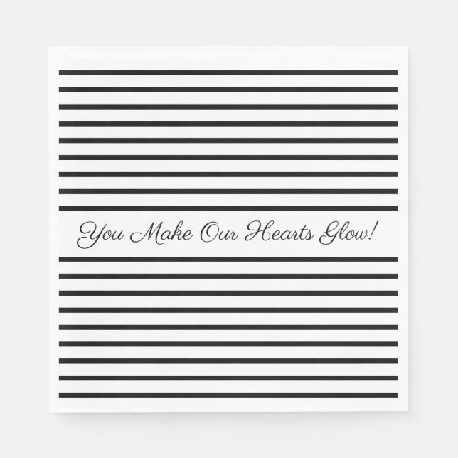 Händelsetypgrafi för svart och vitt Rand Pappersservett (Framsidan)