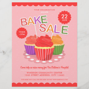 Händelseutfällare för Bake Sale Charity Fundraiser Reklamblad