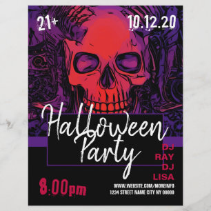 Händelseutfällare för Skull Halloween fest Reklamblad