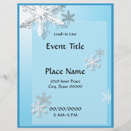 Händelseutfällare för Winter Isig Snöflingor Reklamblad