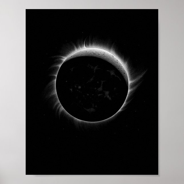 Händelsgrafik över solarier Eclipse Måne och Sol C Poster (Framsidan)