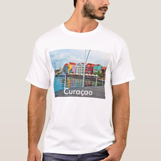 Handelskade Curacao-vy från pontoon bridge T Shirt (Framsida)
