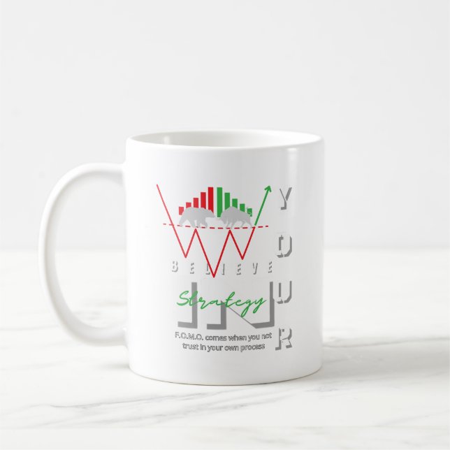 Handelsmotivation | Bullish | Mönster Kaffemugg (Vänster)