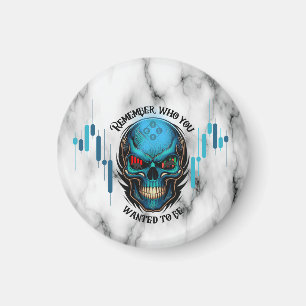 Handelsmotivation Dödskalle N M Marble Kom ihå Magnet