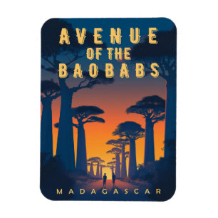 Handelsplatsen Baobabs Madagaskar - Retro African Magnet