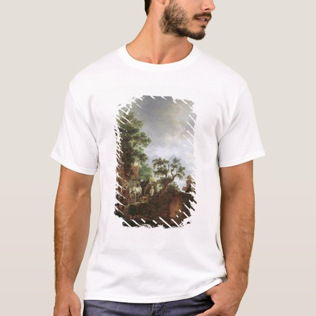 Handelsresandear vid en gästgivargård (olja på tee shirt (Framsida)