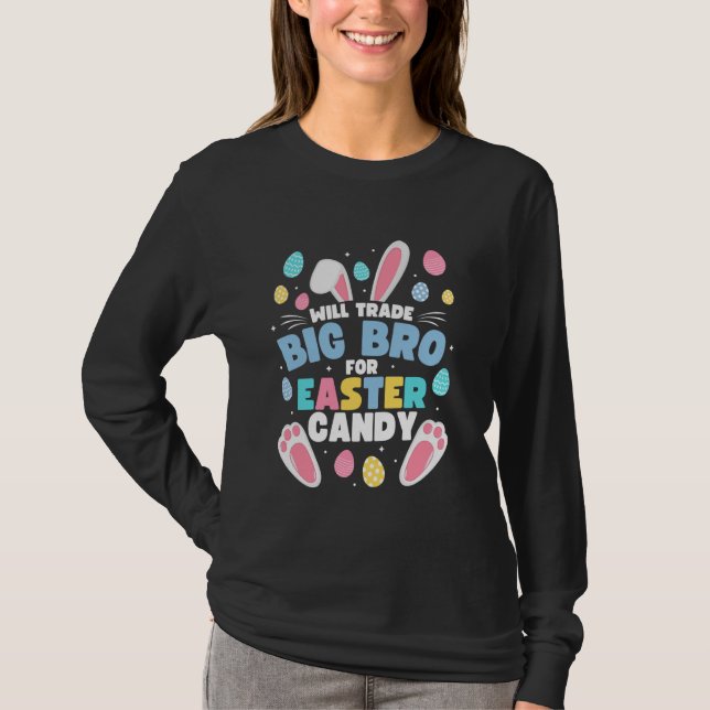 Handelsstorebror för Påsk Candy Funny Big T Shirt (Framsida)