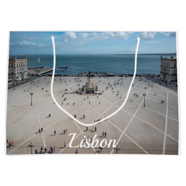Handelstorget ovanifrån i Lissabon, Portugal (Framsidan)