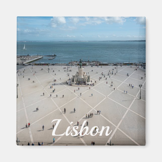 Handelstorget ovanifrån i Lissabon, Portugal Magnet (Framsidan)