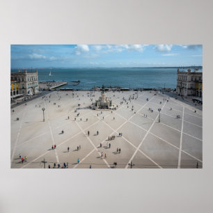 Handelstorget ovanifrån i Lissabon, Portugal Poster