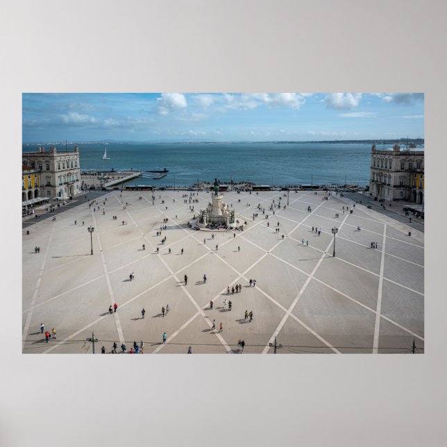Handelstorget ovanifrån i Lissabon, Portugal Poster (Framsidan)