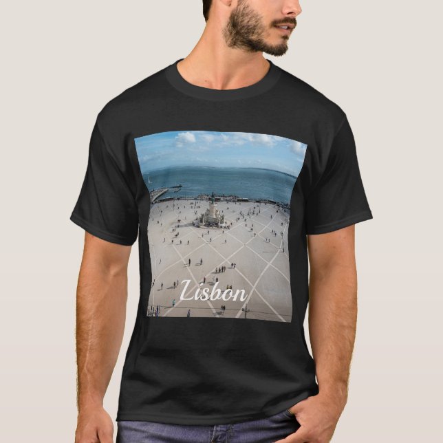 Handelstorget ovanifrån i Lissabon, Portugal T Shirt (Framsida)