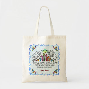 Handen prisar honom kristen totebag tygkasse