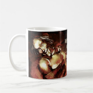 Händer av! Drick om du är rädd. Lustig galen clown Kaffemugg