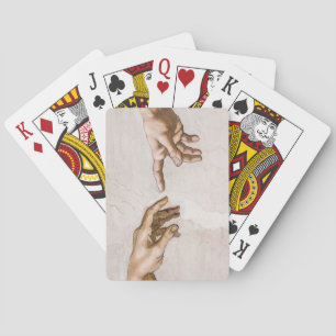 Händer av Gud Far och Adam av Michelangelo Casinokort