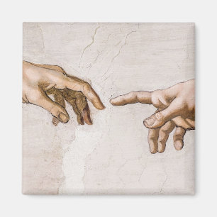 Händer av Gud Far och Adam av Michelangelo Magnet