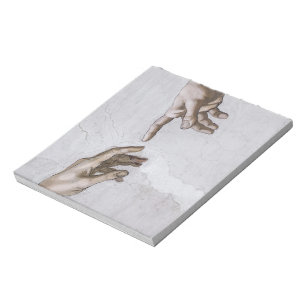 Händer av Gud och Adam av Michelangelo Anteckningsblock